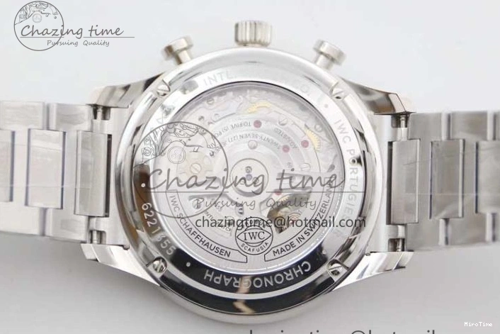 MIROTIME 0120 FastDry Portugieser Chronograph IW371615 ZF Best Edition Green Dial on SS Bracelet A7750 (Slim Movement) 7038